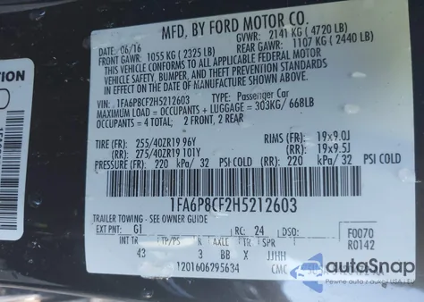 2017 Ford Mustang Gt Premium z USA, uszkodzony, nr VIN 1FA6P8CF2H5212603